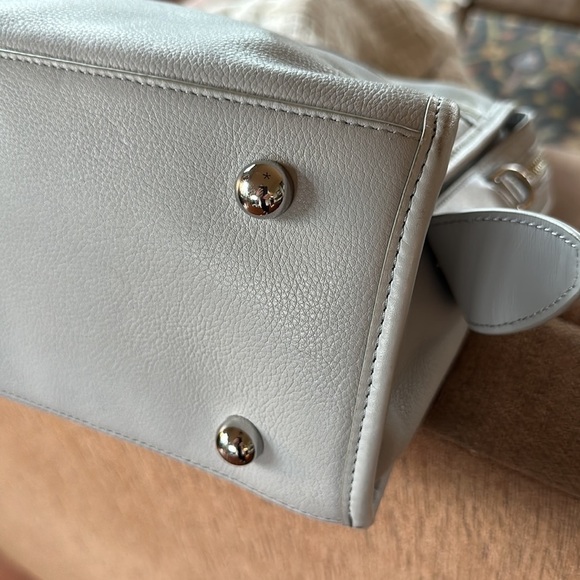 Rebecca Minkoff leather top handle satchel in a periwinkle color. - Picture 6 of 12